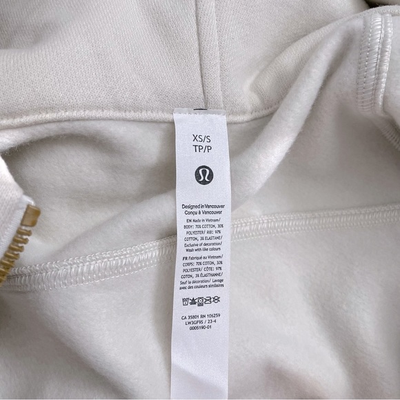 NWT Lululemon Scuba Oversized Half Zip Hoodie *Gold Zip Bone Size XS/S - Picture 4 of 10